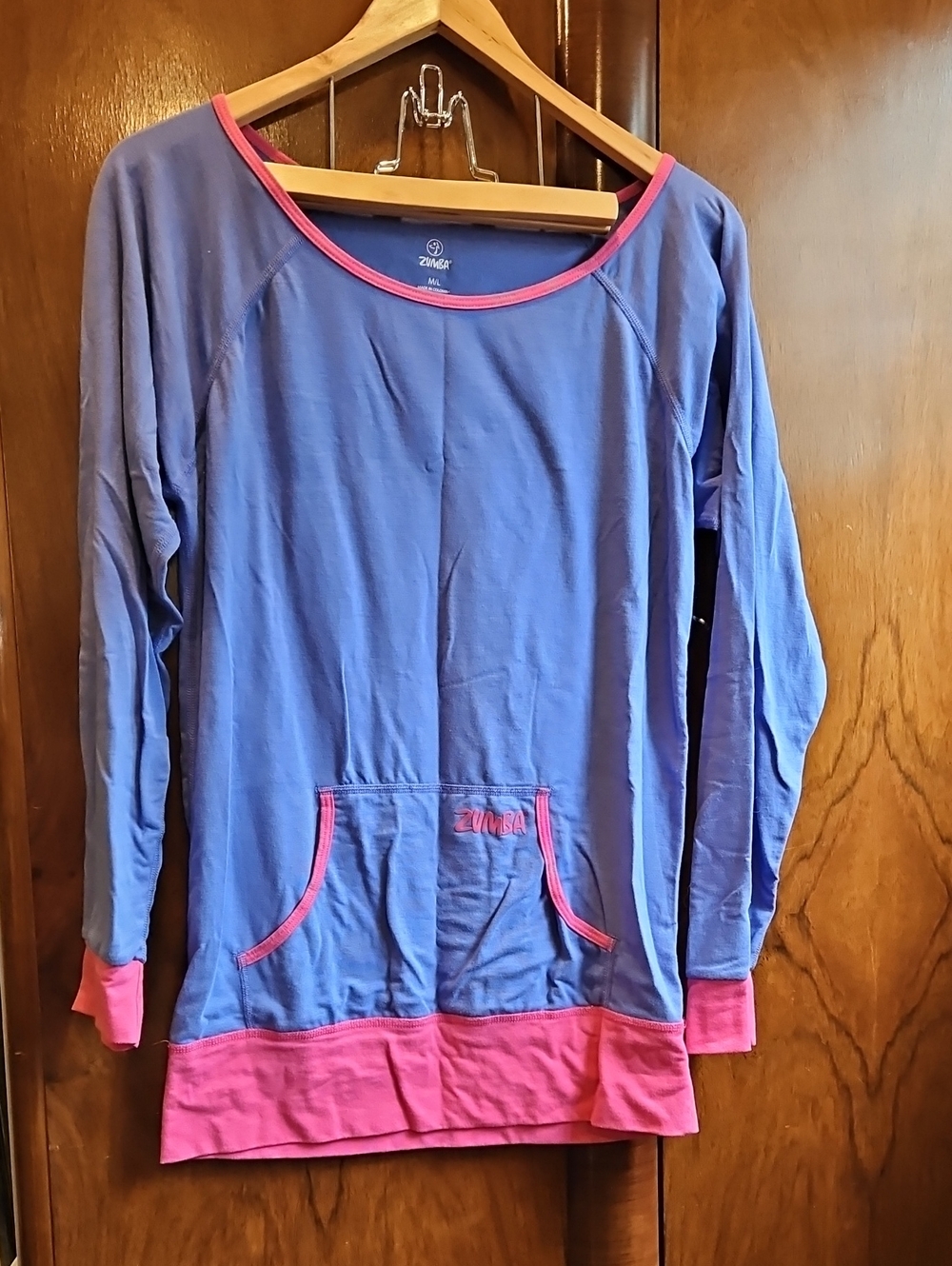 Zumba Two-Tone Blue & Pink Long Sleeve Pullover Size M